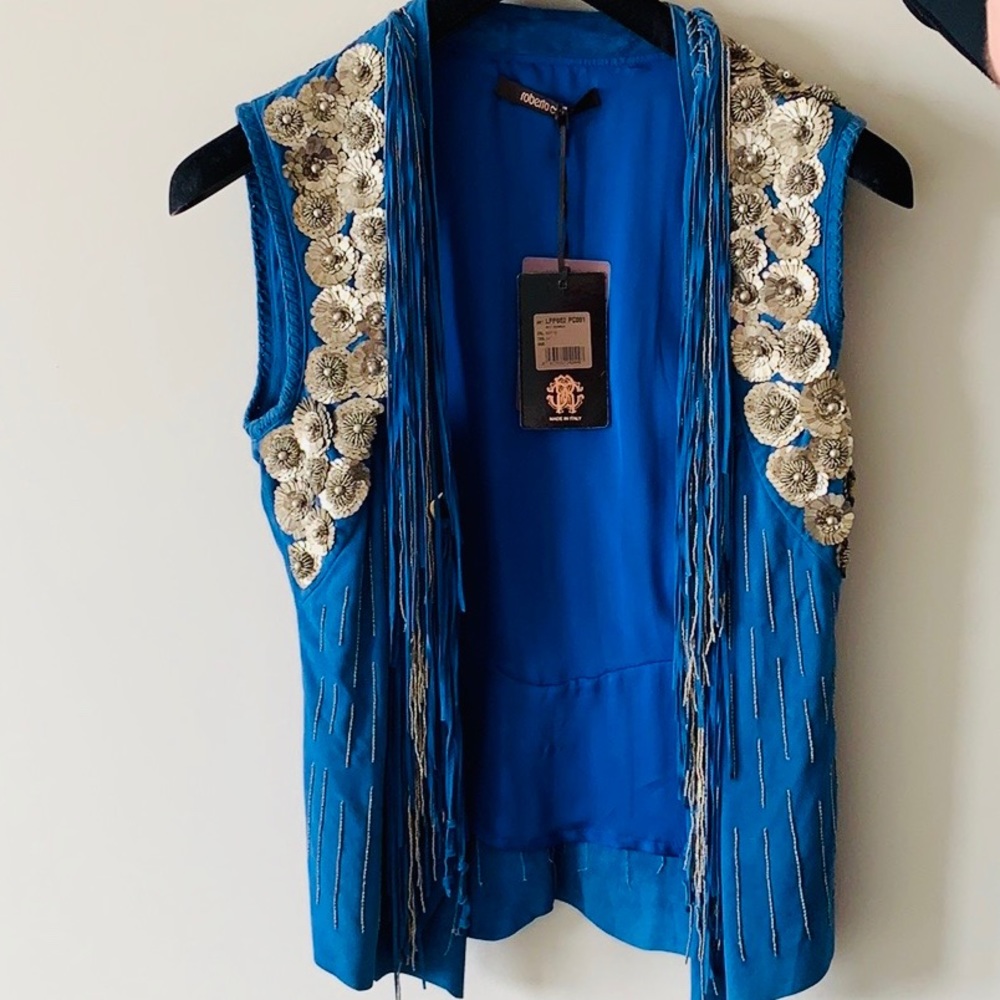 ⭐️HP⭐️Roberto Cavalli genuine suede vest